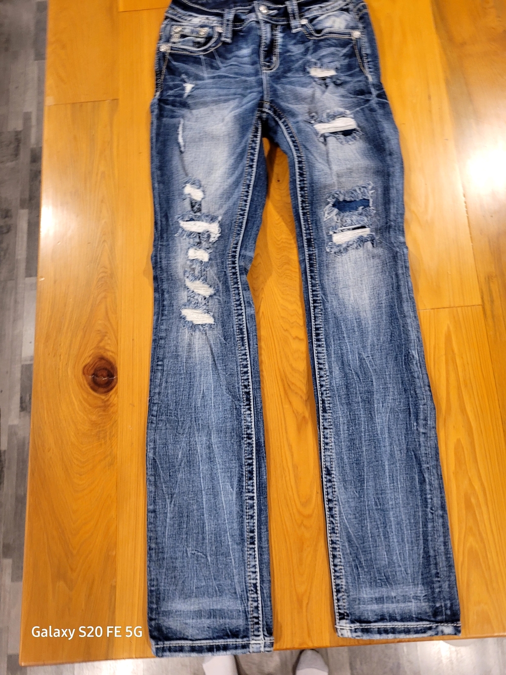Miss Me Distressed Blue Straight-Leg Jeans